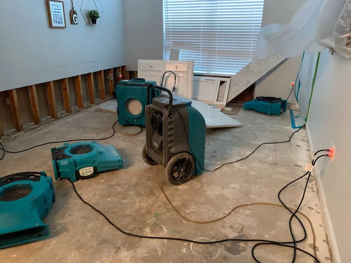 Dehumidifier in flood-cut room for Water Extraction & Removal in Bridgeview